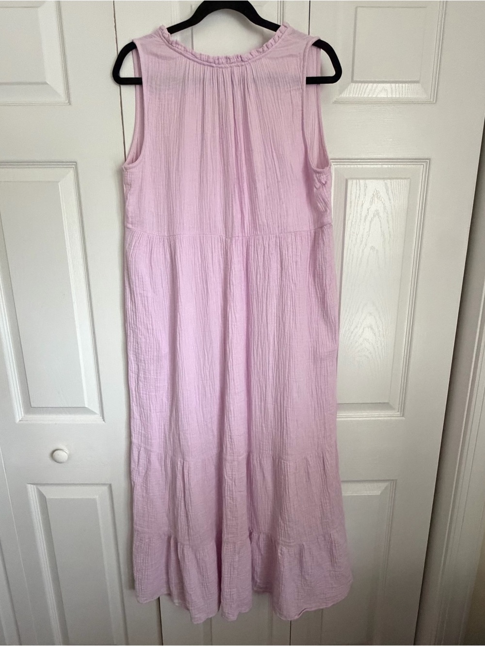 Sonoma Goods For Life Dress Womens L Purple Cotton Ruffle Maxi Boho Sundress - Picture 2 of 9